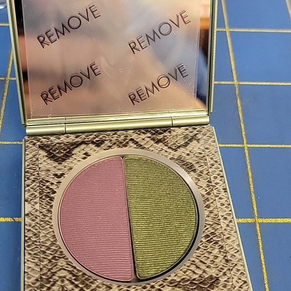 Mally Dual-Tone Eyeshadow Palette Purple Sequin Peacock Feather Refillable New
